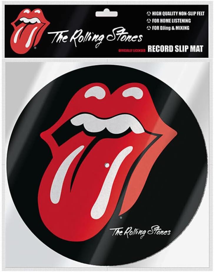 ROLLING STONES LOGO BASKILI PİKAP KEÇESİ (SLIPMAT)