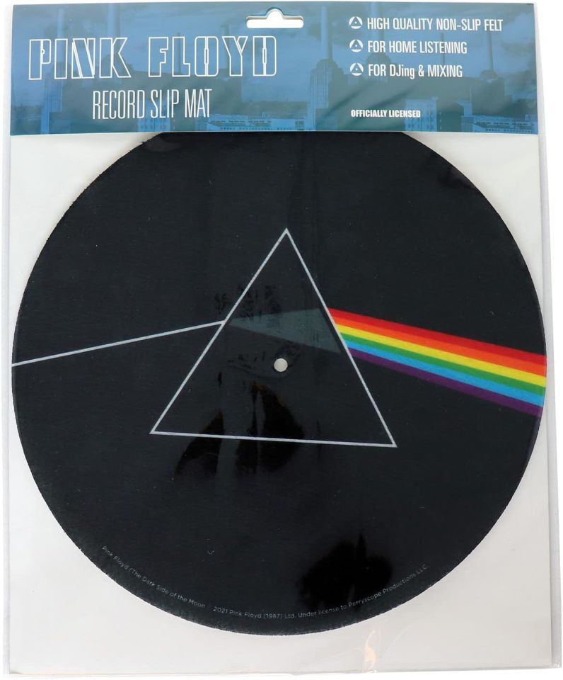 DARK SIDE OF THE MOON  BASKILI SİYAH PİKAP KEÇESİ (SLIPMAT)