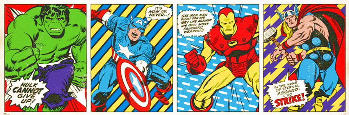 MARVEL COMICS TRIPTICO DOOR POSTER İTHAL