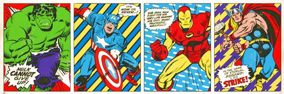 MARVEL COMICS TRIPTICO DOOR POSTER İTHAL
