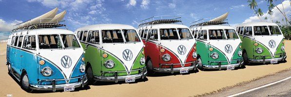 VW CAMPER CAMPERS BEACH  DOOR POSTER (İTHAL)