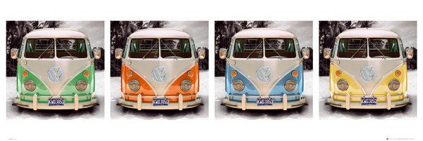 VW CAMPER BEACH QUAD  DOOR POSTER (İTHAL)