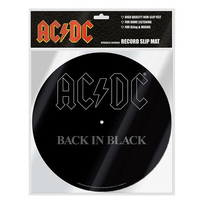 AC DC (BACK IN BLACK) LOGO BASKILI PİKAP KEÇESİ (SLIPMAT)