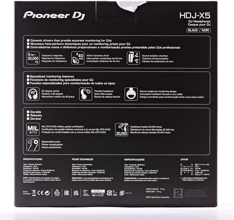 PIONEER  DJ HDJ-X5-K DJ KULAKLIĞI SİYAH