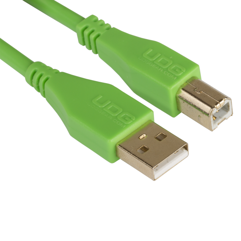 UDG SES KABLOSU  USB 2.0 A-B YEŞİL DÜZ (1metre)