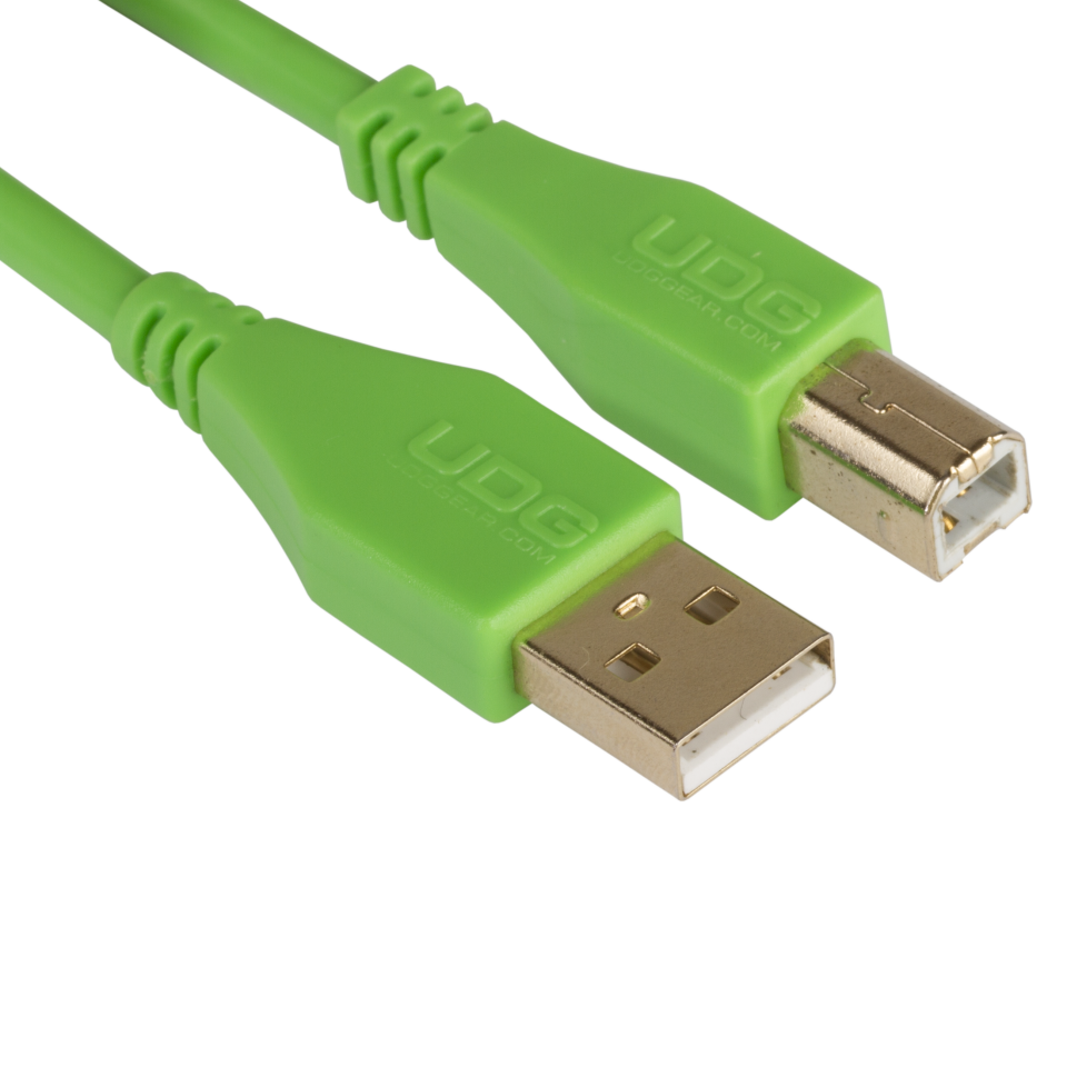 UDG SES KABLOSU  USB 2.0 A-B YEŞİL DÜZ (1metre)