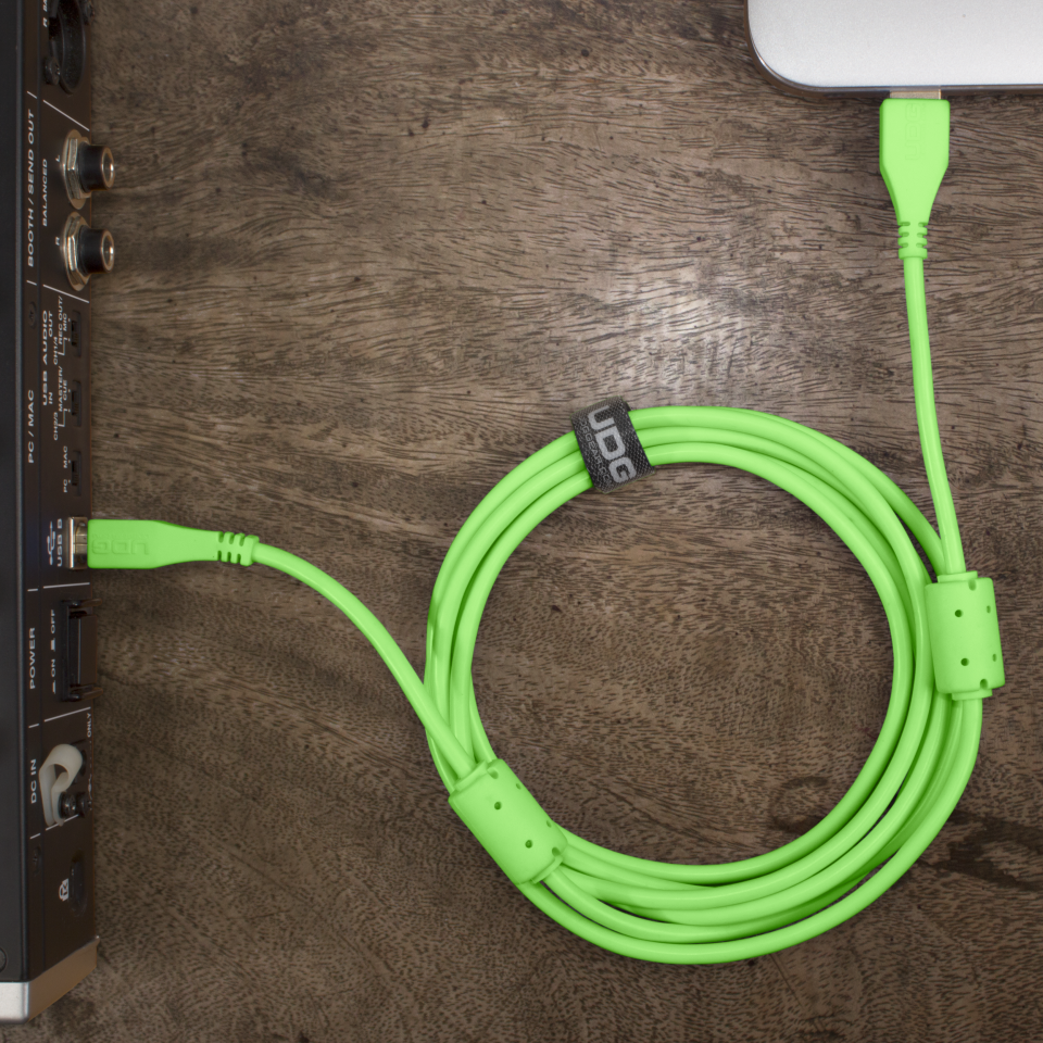 UDG SES KABLOSU  USB 2.0 A-B YEŞİL DÜZ (1metre)