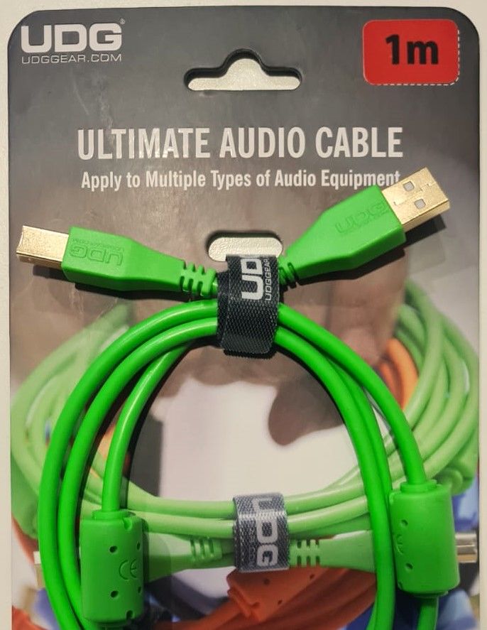 UDG SES KABLOSU  USB 2.0 A-B YEŞİL DÜZ (1metre)