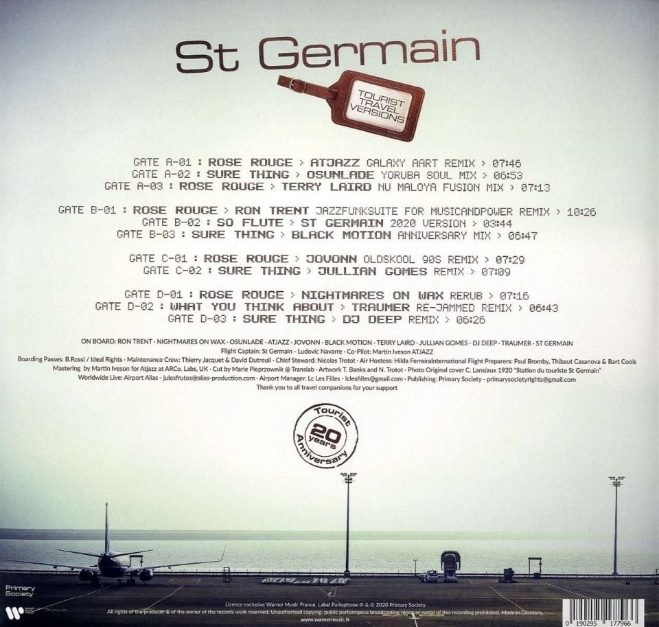 ST GERMAIN : TOURIST  (20th Anniversary Travel Versions) (2LP)