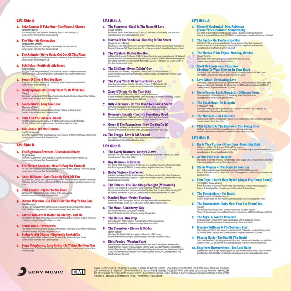 NOW THAT'S WHAT I CALL 60'S POP (3LP)