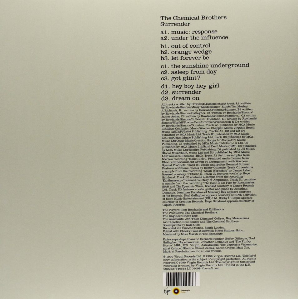THE CHEMICAL BROTHERS  SURRENDER (2LP)