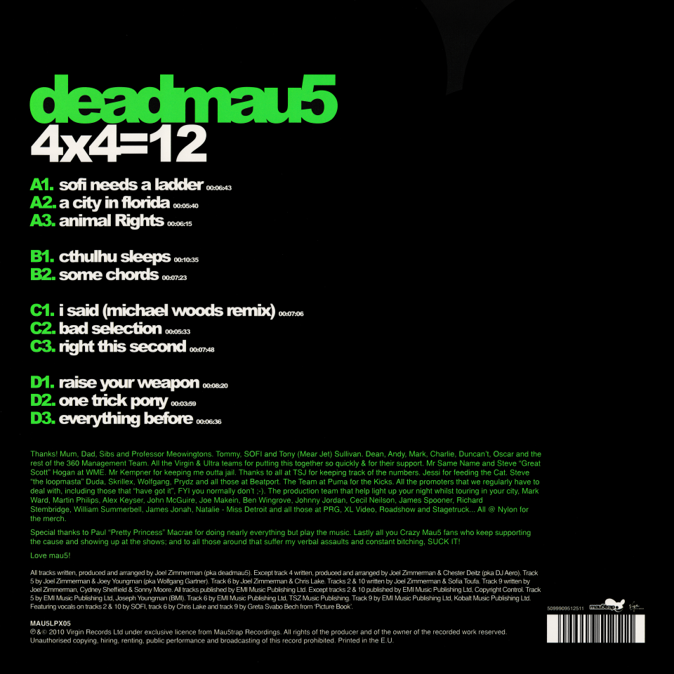 DEADMAU5  4X4=12  (2LP)