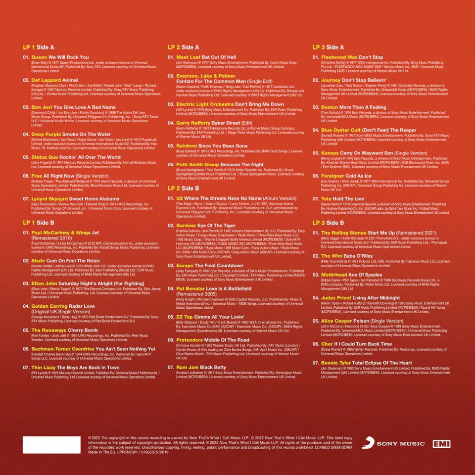 NOW THAT'S WHAT I CALL ROCK  (3LP)