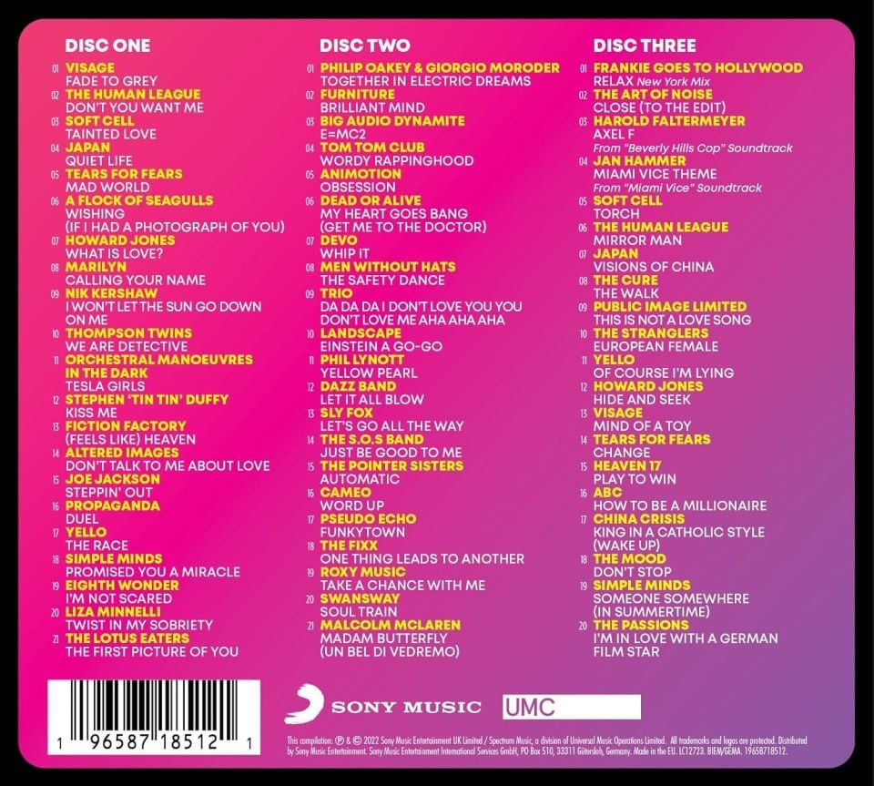 THE #1  80'S SYNTH POP ALBUM (3 CD)