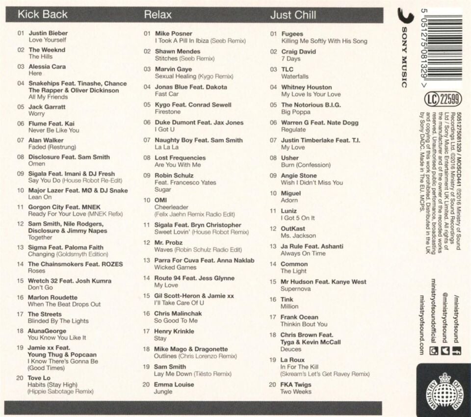 MINISTRY OF SOUND JUST CHILLIN (3CD)