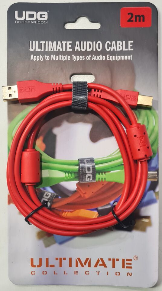 UDG SES KABLOSU USB 2.0 A-B KIRMIZI DÜZ (2metre)