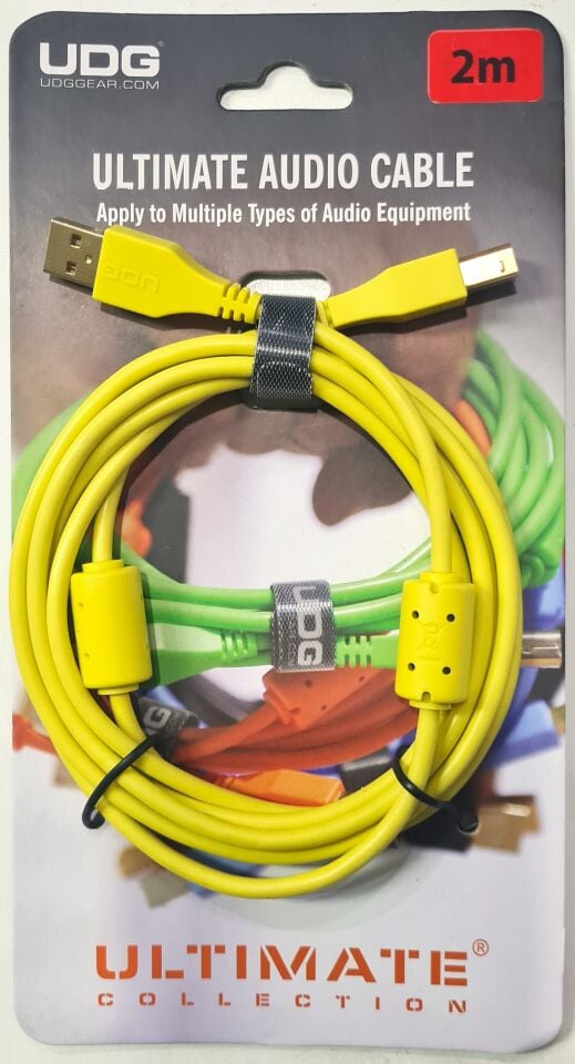 UDG SES KABLOSU USB 2.0 A-B SARI DÜZ (2metre)