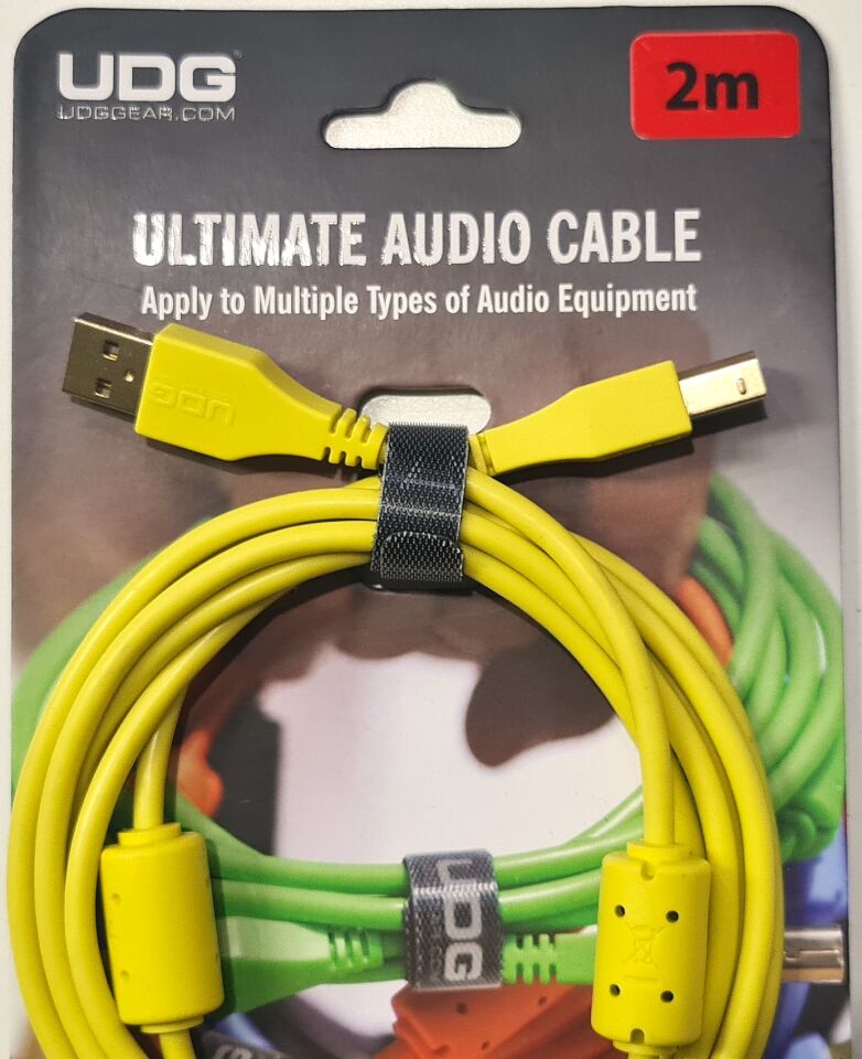 UDG SES KABLOSU USB 2.0 A-B SARI DÜZ (2metre)