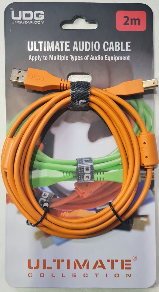 UDG SES KABLOSU USB 2.0 A-B TURUNCU  DÜZ (2metre)