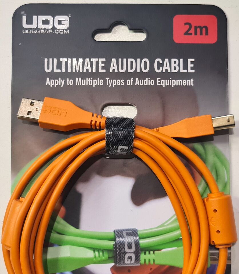 UDG SES KABLOSU USB 2.0 A-B TURUNCU  DÜZ (2metre)