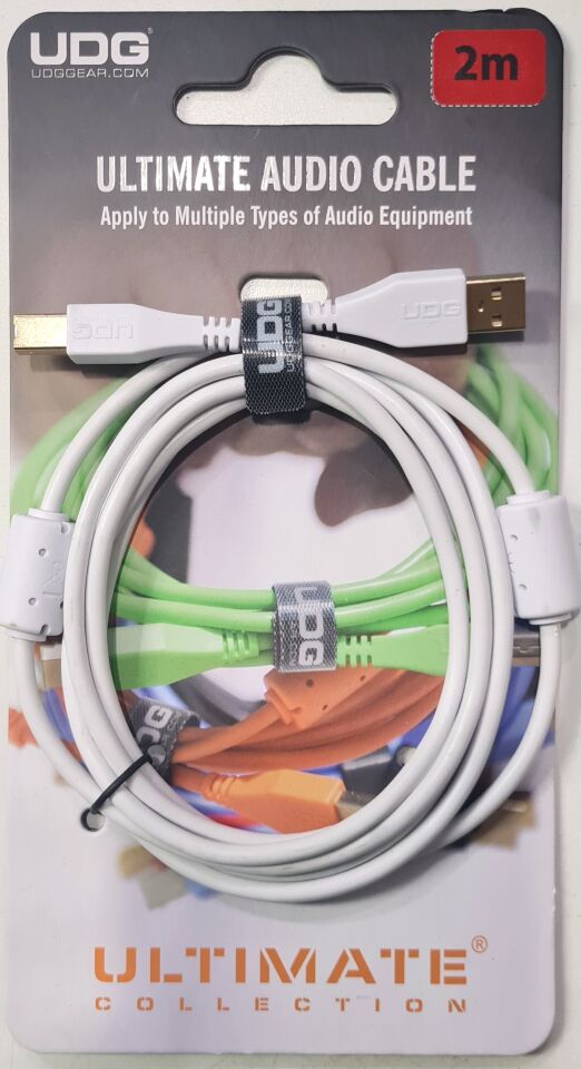 UDG SES KABLOSU USB 2.0 A-B BEYAZ DÜZ (2metre)