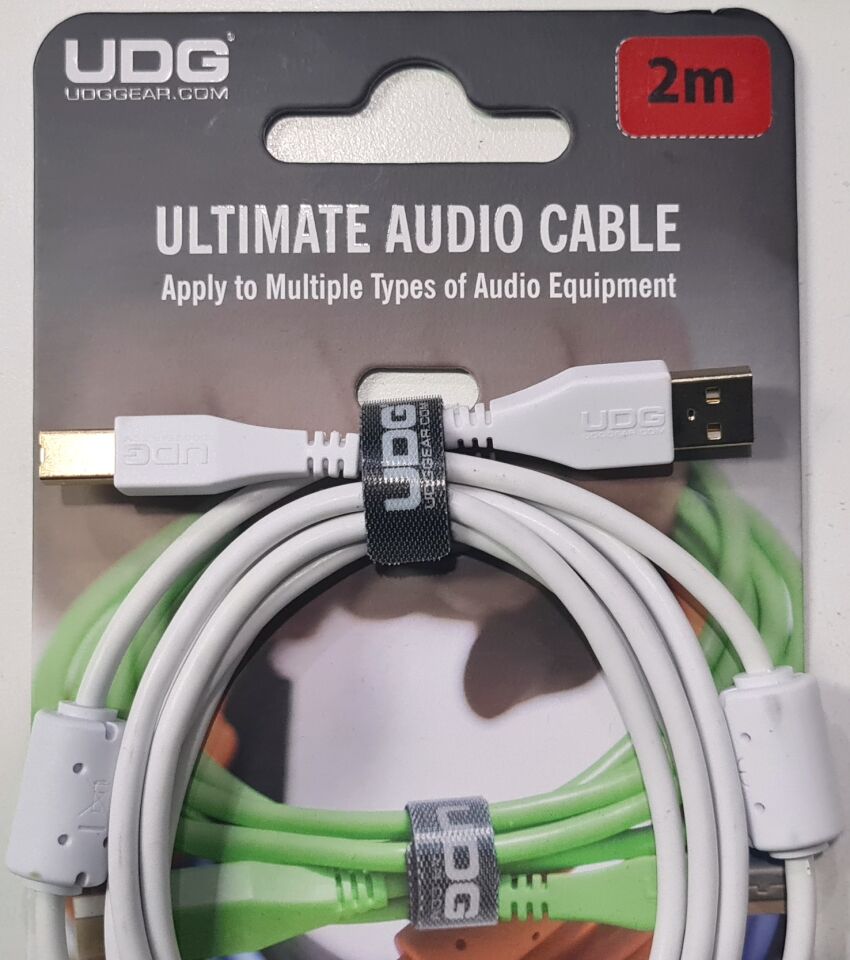 UDG SES KABLOSU USB 2.0 A-B BEYAZ DÜZ (2metre)