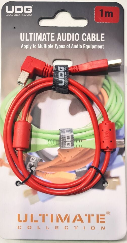 UDG SES KABLOSU USB 2.0 A-B KIRMIZI  AÇILI  (1metre)