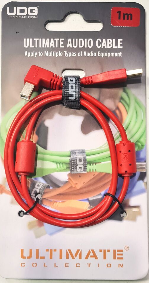 UDG SES KABLOSU USB 2.0 A-B KIRMIZI  AÇILI  (1metre)
