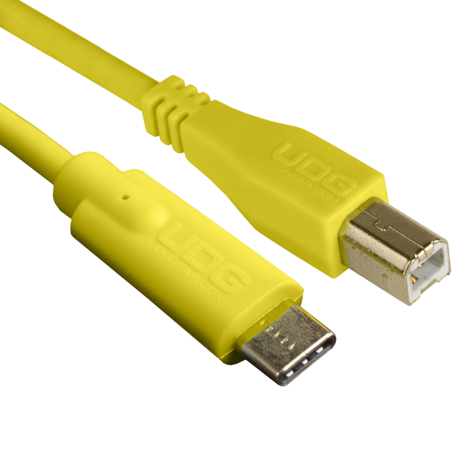 UDG SES KABLOSU USB 2.0 C-B SARI DÜZ (1,5 metre)