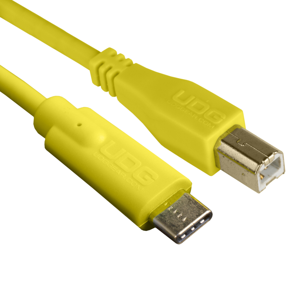 UDG SES KABLOSU USB 2.0 C-B SARI DÜZ (1,5 metre)