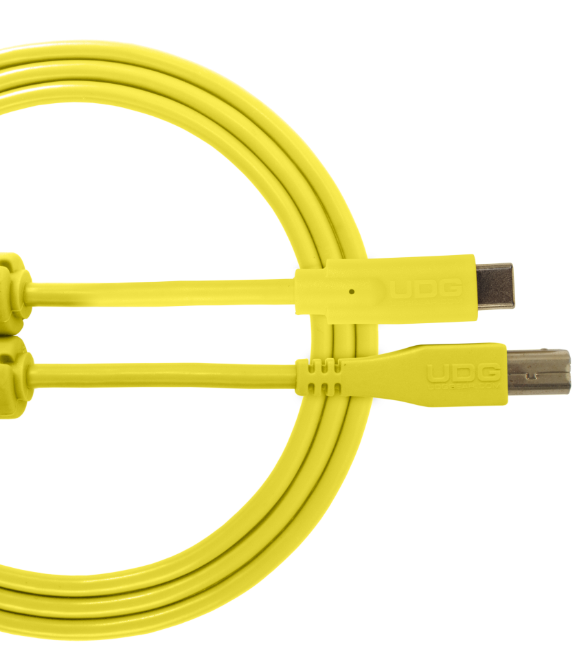 UDG SES KABLOSU USB 2.0 C-B SARI DÜZ (1,5 metre)