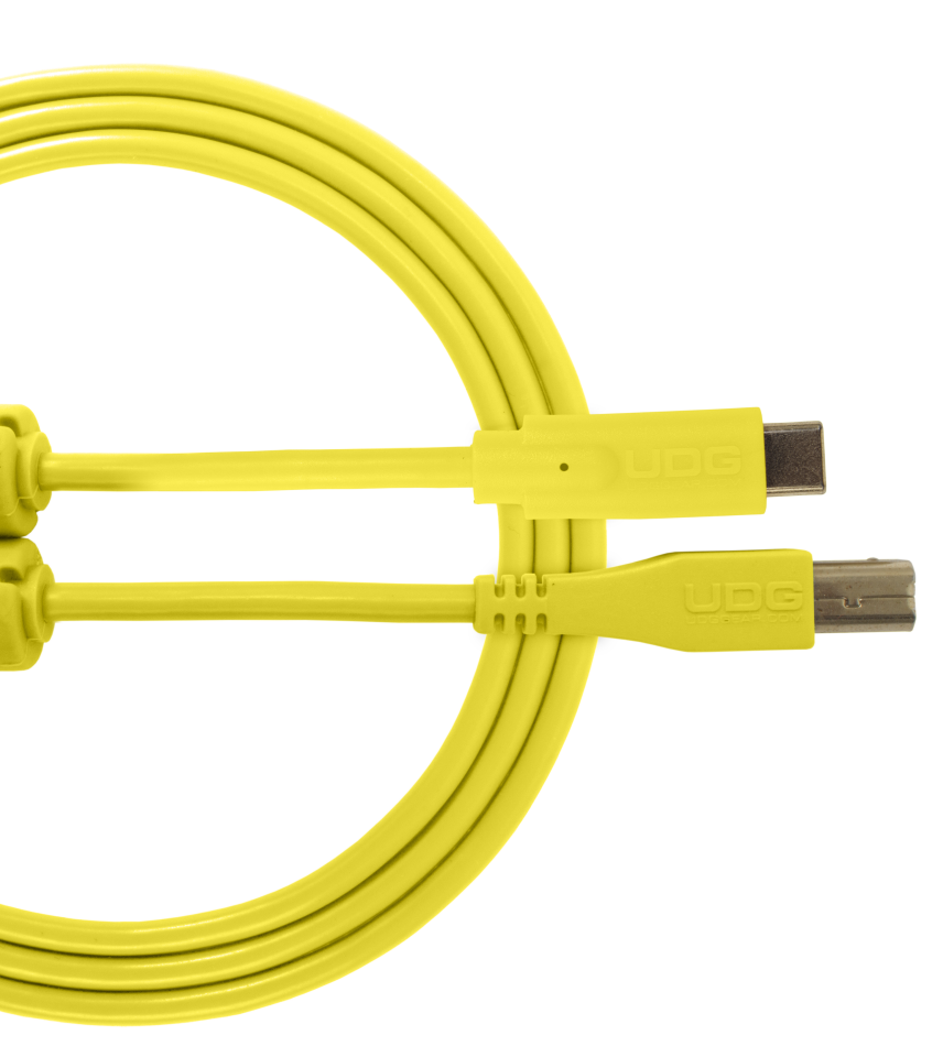 UDG SES KABLOSU USB 2.0 C-B SARI DÜZ (1,5 metre)
