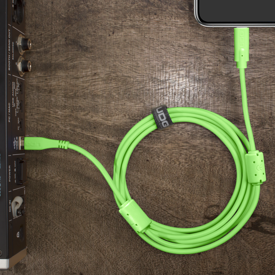 UDG SES KABLOSU USB 2.0 C-B YEŞİL  DÜZ (1,5 metre)