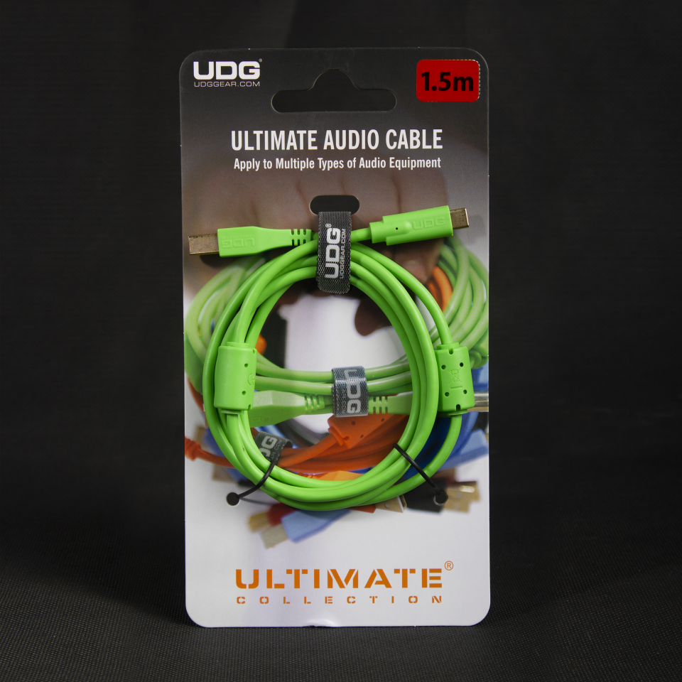 UDG SES KABLOSU USB 2.0 C-B YEŞİL  DÜZ (1,5 metre)