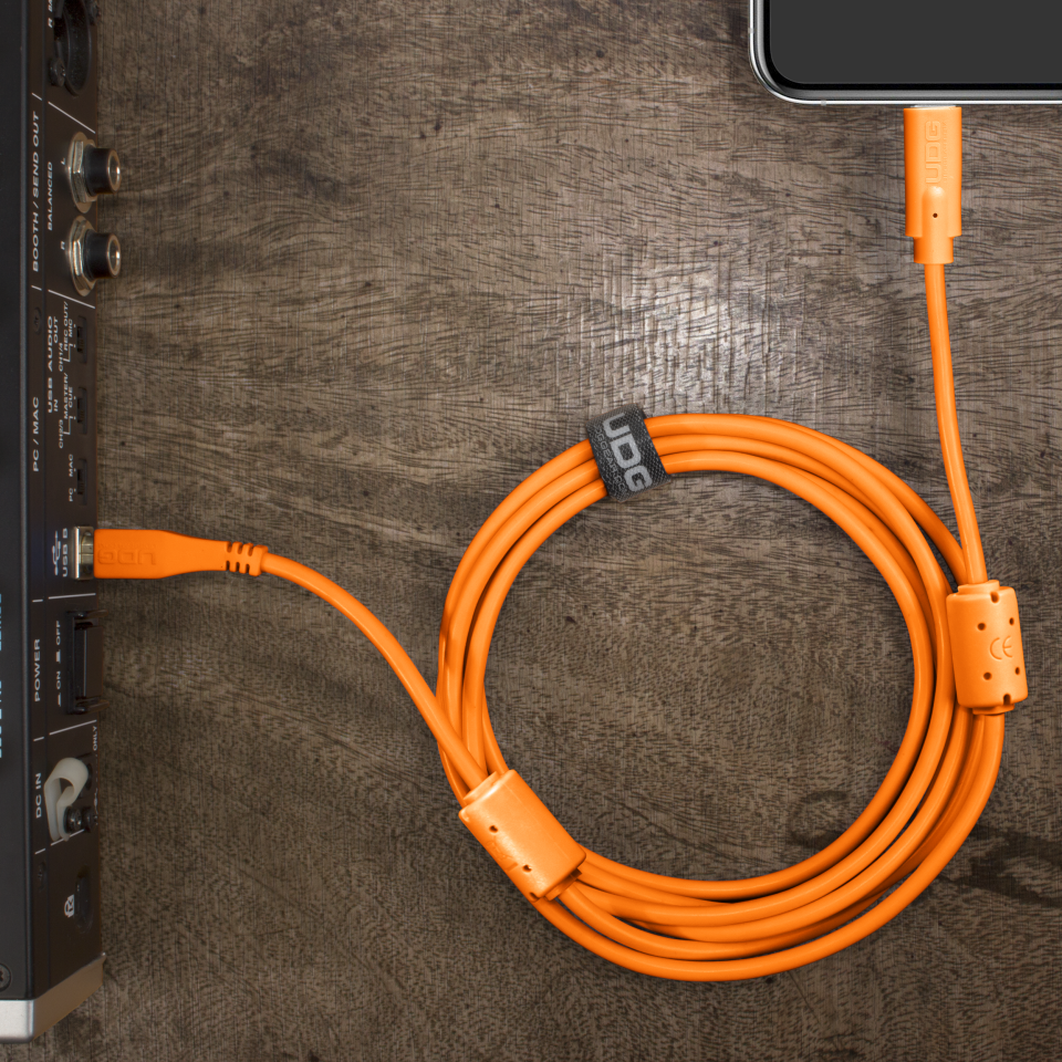UDG SES KABLOSU USB 2.0 C-B TURUNCU DÜZ (1,5 metre)