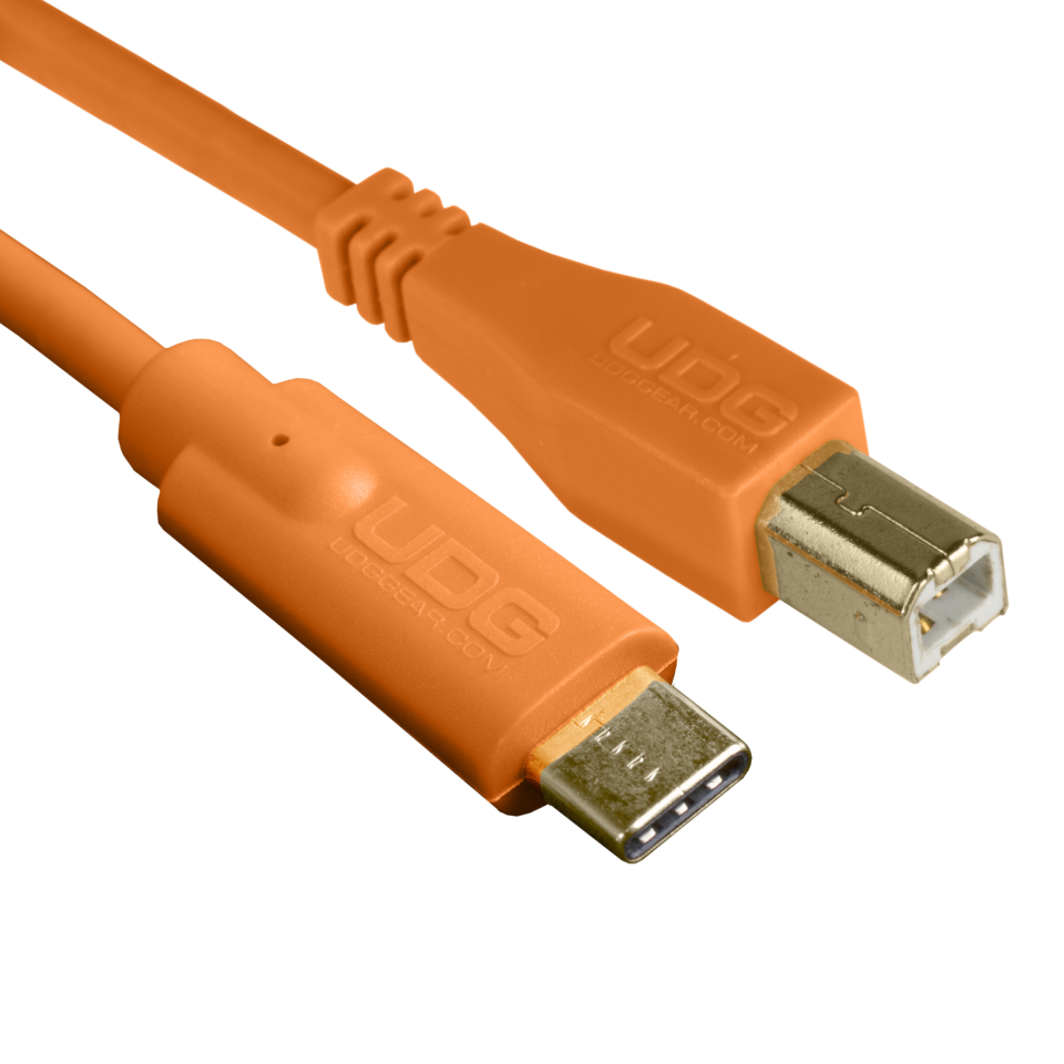 UDG SES KABLOSU USB 2.0 C-B TURUNCU DÜZ (1,5 metre)