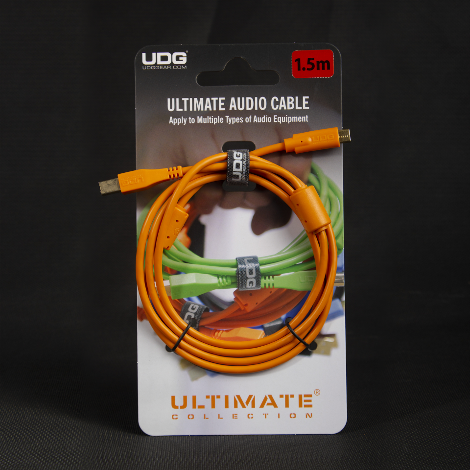 UDG SES KABLOSU USB 2.0 C-B TURUNCU DÜZ (1,5 metre)