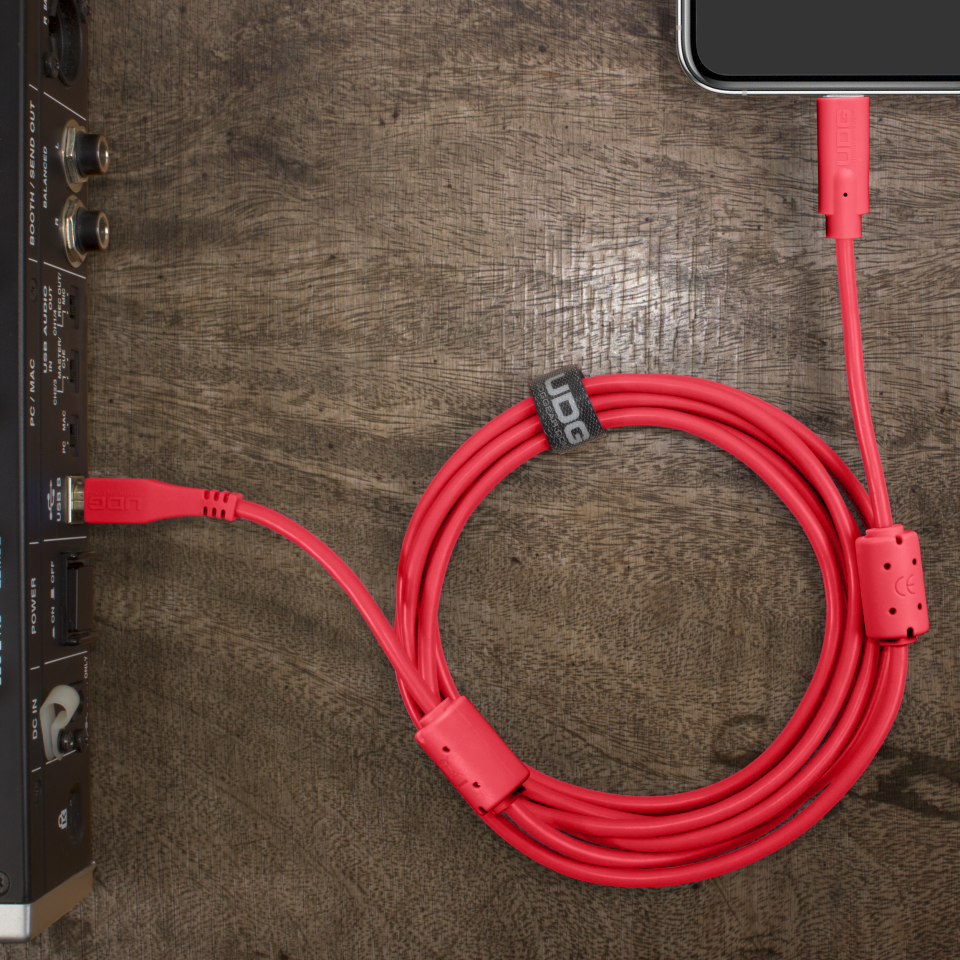 UDG SES KABLOSU USB 2.0 C-B KIRMIZI  DÜZ (1,5 metre)
