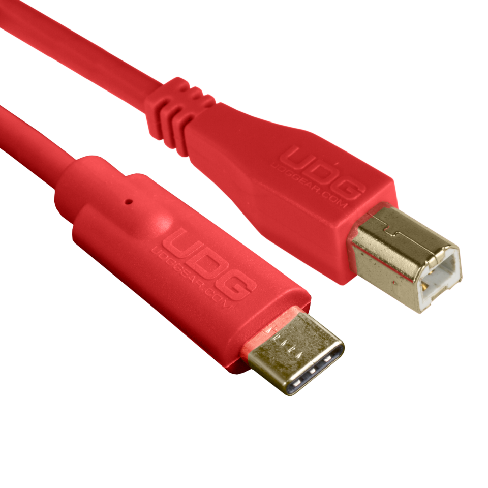 UDG SES KABLOSU USB 2.0 C-B KIRMIZI  DÜZ (1,5 metre)