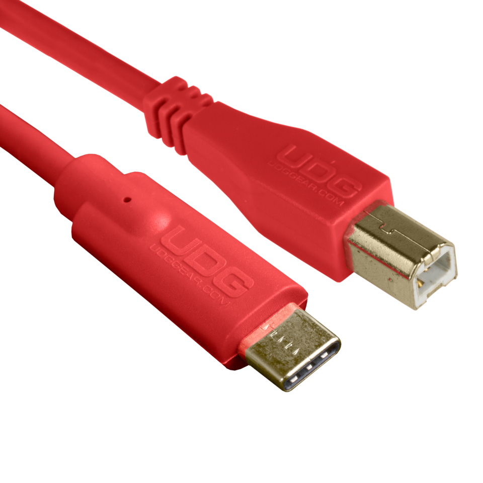 UDG SES KABLOSU USB 2.0 C-B KIRMIZI  DÜZ (1,5 metre)