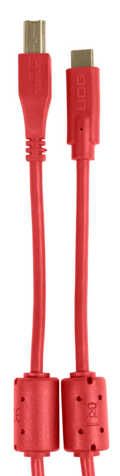 UDG SES KABLOSU USB 2.0 C-B KIRMIZI  DÜZ (1,5 metre)