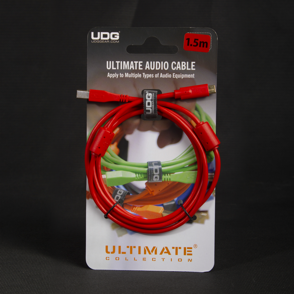 UDG SES KABLOSU USB 2.0 C-B KIRMIZI  DÜZ (1,5 metre)