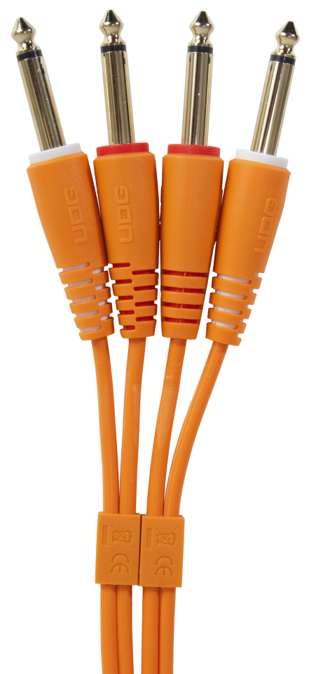 UDG ULTIMATE SES KABLOSU 1/4'' JACK- 1/4'' JACK TURUNCU  DÜZ (3 METRE)