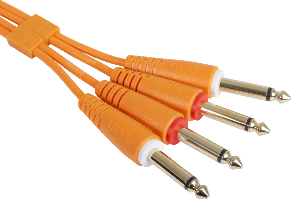 UDG ULTIMATE SES KABLOSU 1/4'' JACK- 1/4'' JACK TURUNCU  DÜZ (3 METRE)