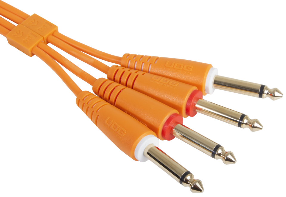 UDG ULTIMATE SES KABLOSU 1/4'' JACK- 1/4'' JACK TURUNCU  DÜZ (3 METRE)