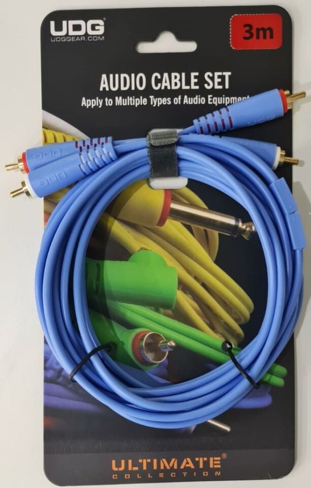 UDG ULTIMATE SES KABLOSU RCA- RCA MAVİ DÜZ (3 METRE)