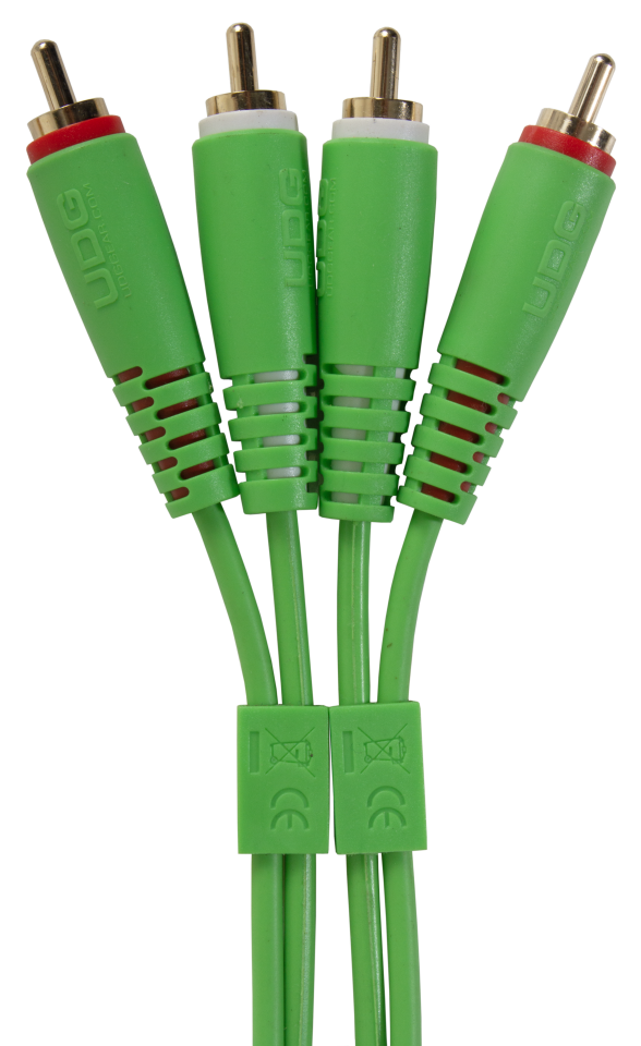 UDG ULTIMATE SES KABLOSU RCA- RCA YEŞİL  DÜZ (3 METRE)