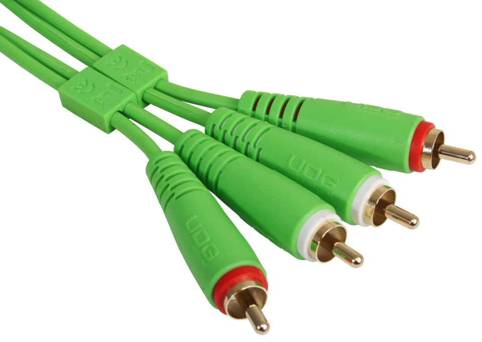 UDG ULTIMATE SES KABLOSU RCA- RCA YEŞİL  DÜZ (3 METRE)