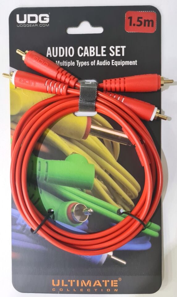 UDG ULTIMATE SES KABLOSU RCA- RCA KIRMIZI  DÜZ (3 METRE)
