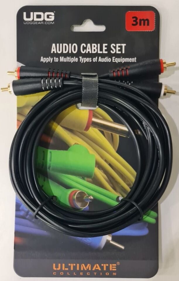 UDG ULTIMATE SES KABLOSU RCA- RCA SİYAH DÜZ (3 METRE)